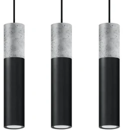 Sollux Moderne Pendelleuchte Metall Beton 3-flammig GU10< Hängelampen|Esszimmer Lampen