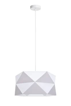 Belis Moderne Pendelleuchte Stoff blendarm E27 L:70 Weiß< Hängelampen|Bürolampen