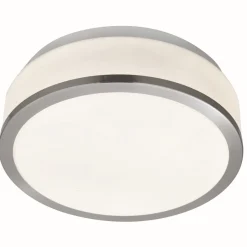 Searchlight Moderne runde Deckenleuchte Silbern< Deckenleuchten|Flurlampen