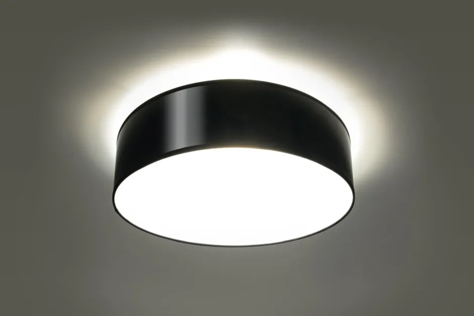 Deckenleuchten|Flurlampen*Sollux Moderne runde Deckenleuchte ATIS in Schwarz