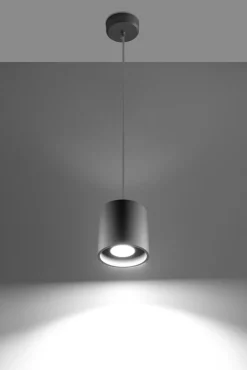 Hängelampen|Esszimmer Lampen*Sollux Moderne runde Pendelleuchte RODA grau