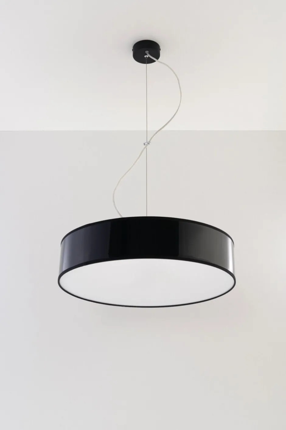 Hängelampen|Esszimmer Lampen*Sollux Moderne runde Pendelleuchte ATIS in Schwarz