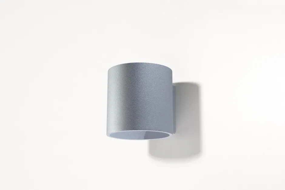 Sollux Moderne runde Wandleuchte RODA grau< Wandleuchten|Flurlampen