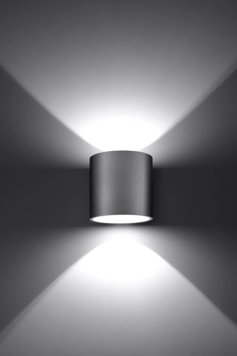 Sollux Moderne runde Wandleuchte RODA grau< Wandleuchten|Flurlampen