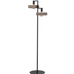 Sigma Moderne Stehlampe Schwarz Metall Holz Lesen 160 cm groß< Moderne Lampen|Holzlampen