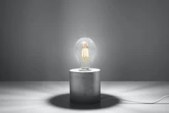 Moderne Lampen|Wohnzimmerlampen*Sollux Moderne Tischleuchte Beton H:10cm Modern rund JAZLEAN