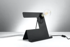 Sollux Moderne Tischleuchte mit Ablage Schwarz Metall für E27< Wohnzimmerlampen|Moderne Lampen