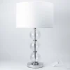 Searchlight Moderne Tischleuchte Wohnzimmerlampe Chrom< Wohnzimmerlampen|Stofflampen