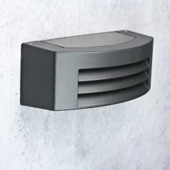 Nowodvorski Moderne Wandaußenleuchte in grau mit Lamellen< Moderne Lampen|Fassadenstrahler