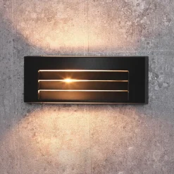 Nowodvorski Moderne Wandaußenleuchte in grau mit Lamellen< Moderne Lampen|Fassadenstrahler