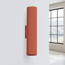 Sollux Moderne Wandlampe Up Down H: 30 cm Rot GU10 2-flammig Alu< Flurlampen|Wohnzimmerlampen