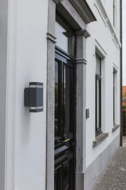 Moderne Außenleuchten|Außenwandleuchten*Eco-Light Moderne Wandlampe Up Down Anthrazit IP44 GU10 B:11 cm