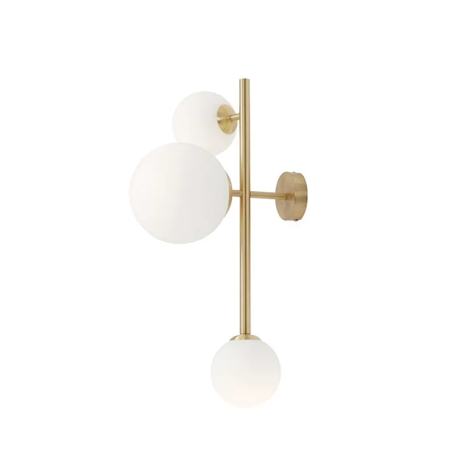 ALDEX Moderne Wandleuchte Glas Metall in Messing Weiß E14 E27< Wandleuchten|Badezimmer Lampe