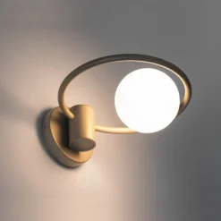 Sigma Moderne Wandleuchte Gold Glas Kugel B:25 cm G9 blendarm< Wandleuchten|Flurlampen