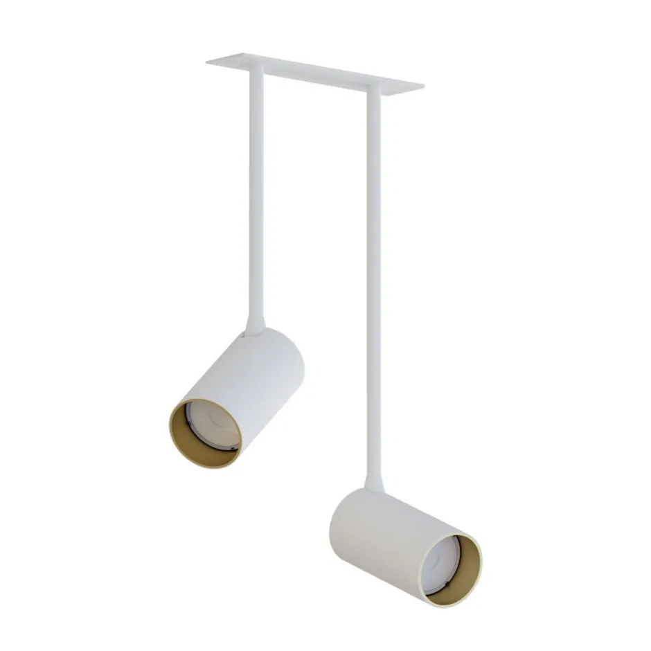 Deckenleuchten|Esszimmer Lampen*Nowodvorski Moderner Deckenspot Weiß Gold H:41cm verstellbar 2x