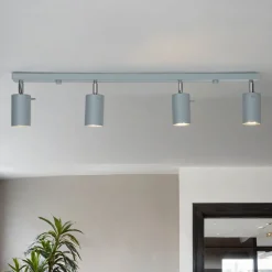 Wohnzimmerlampen|Moderne Lampen*Sollux Moderner Deckenstrahler ETNA Grau 80 cm lang