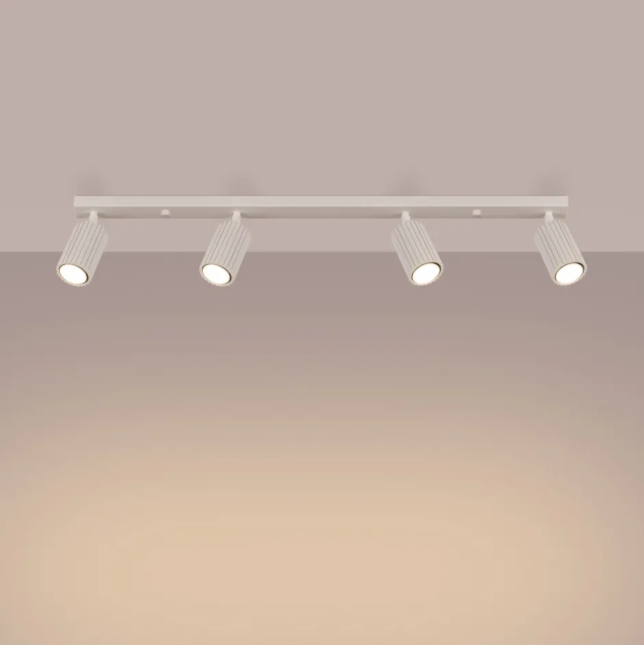 Sollux Moderner Deckenstrahler 4-flammig GU10 B: 81 cm in Creme< Flurlampen|Wohnzimmerlampen