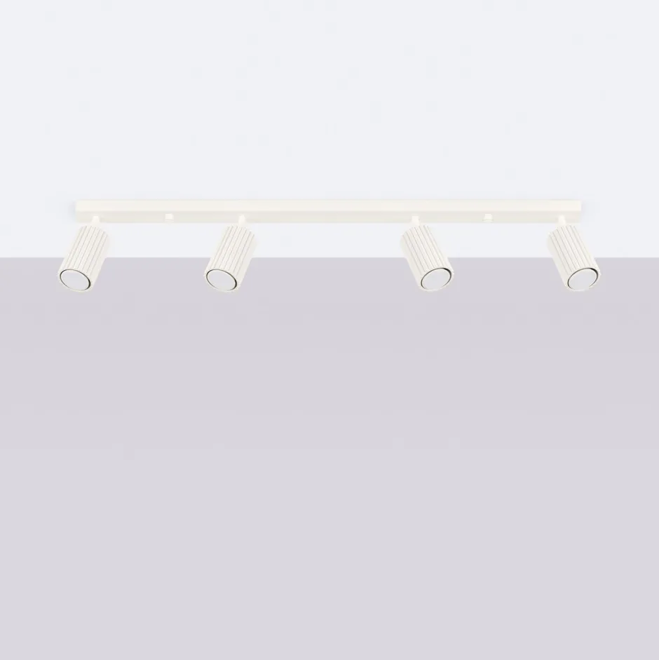 Sollux Moderner Deckenstrahler 4-flammig GU10 B: 81 cm in Creme< Flurlampen|Wohnzimmerlampen