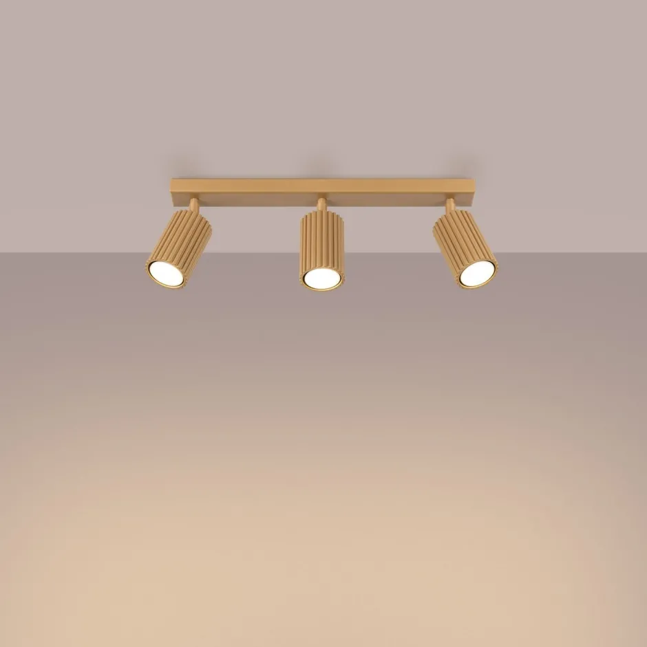 Flurlampen|Wohnzimmerlampen*Sollux Moderner Deckenstrahler 3-flammig GU10 B: 45 cm in Gold