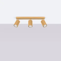 Flurlampen|Wohnzimmerlampen*Sollux Moderner Deckenstrahler 3-flammig GU10 B: 45 cm in Gold