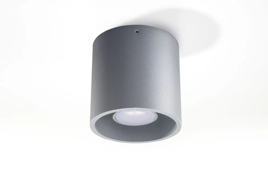 Küchenlampen|Moderne Lampen*Sollux Moderner runder Aufbaustrahler RODA grau