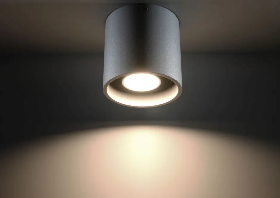 Küchenlampen|Moderne Lampen*Sollux Moderner runder Aufbaustrahler RODA grau