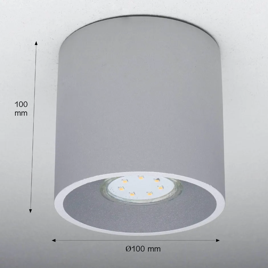 Küchenlampen|Moderne Lampen*Sollux Moderner runder Aufbaustrahler RODA grau
