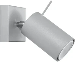 Sollux Moderner Wand Spot Grau Stahl rund flexibel GU10< Wohnzimmerlampen|Küchenlampen