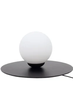 Belis Nachttischlampe Glaskugel blendarm E27 15 cm in Schwarz< Wohnzimmerlampen|Metall Lampen