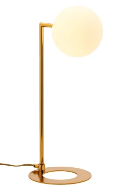 Jupiter Nachttischlampe in Gold Messing Glas Kugel G9 50 cm< Glaslampen|Messinglampen