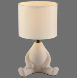 Just Light NachtTischlampe Keramik Stoff sitzendes Männchen 32 cm< Wohnzimmerlampen|Stofflampen