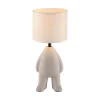 Wohnzimmerlampen|Schlafzimmer Lampen*Just Light NachtTischlampe Keramik Stoff Teddy 38 cm E27 blendarm