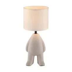 Wohnzimmerlampen|Schlafzimmer Lampen*Just Light NachtTischlampe Keramik Stoff Teddy 38 cm E27 blendarm