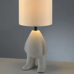 Wohnzimmerlampen|Schlafzimmer Lampen*Just Light NachtTischlampe Keramik Stoff Teddy 38 cm E27 blendarm