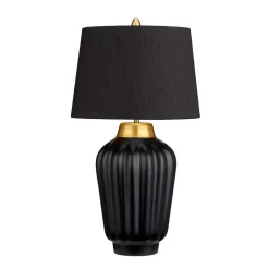 Tischlampen|Schlafzimmer Lampen*Elstead Nachttischlampe Keramik Stoff 56,2 cm hoch E27