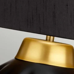 Tischlampen|Schlafzimmer Lampen*Elstead Nachttischlampe Keramik Stoff 56,2 cm hoch E27