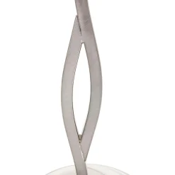 Steinhauer Nachttischlampe Metall Glas in Stahl Weiß E27 45 cm< Tischlampen|Schlafzimmer Lampen