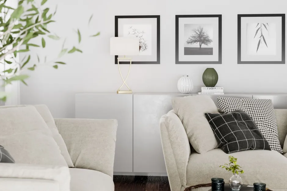 Wohnzimmerlampen|Schlafzimmer Lampen*By Rydéns Nachttischlampe Metall Stoff 52 cm Chrom Weiß E27