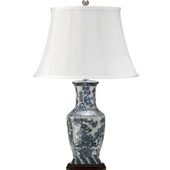 Tischlampen|Schlafzimmer Lampen*Elstead Nachttischlampe mit Stoff Schirm 56,5cm in Nickel Creme