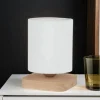 Spot Light Nachttischlampe Modern Stoff Holz E27 20cm klein< Stofflampen|Holzlampen