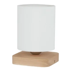 Spot Light Nachttischlampe Modern Stoff Holz E27 20cm klein< Stofflampen|Holzlampen