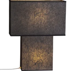 By Rydéns Nachttischlampe Papier 50 cm Schwarz eckig Modern 2x E27< Wohnzimmerlampen|Schlafzimmer Lampen