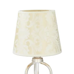 Jupiter Nachttischlampe Shabby Gold Weiß Stoff Schirm 45cm< Nachttischlampen|Stofflampen