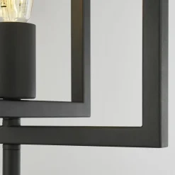 Searchlight Nachttischleuchte 60,5 cm E27 Schwarz Metall Retro DEAN< Wohnzimmerlampen|Schlafzimmer Lampen