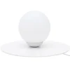 Wohnzimmerlampen|Metall Lampen*Belis Nachttischleuchte Glaskugel blendarm E27 15 cm in Weiß
