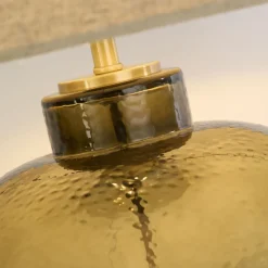 Searchlight Nachttischleuchte Glassockel Stoffschirm E27 56,5 cm< Wohnzimmerlampen|Glaslampen