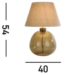 Searchlight Nachttischleuchte Glassockel Stoffschirm E27 56,5 cm< Wohnzimmerlampen|Glaslampen