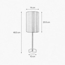 Tischlampen|Schlafzimmer Lampen*Giovanni Battista Nachttischleuchte in Bronze Braun E27 48,5 cm Messing Stoff