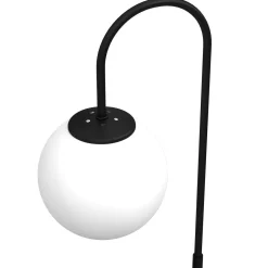 Luminex Nachttischleuchte Metall Glas E14 52 cm Schwarz Weiß< Tischlampen|Metall Lampen