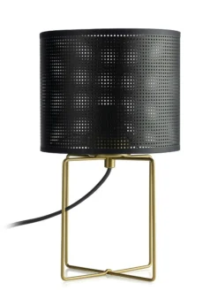 Luminex Nachttischleuchte Metall E27 31 cm in Gold Schwarz< Tischlampen|Schlafzimmer Lampen
